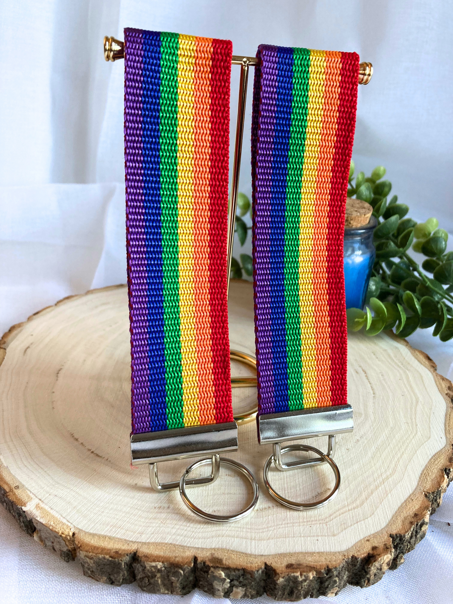 Rainbow KeyFob | Lanyard Keychain Wristlet | Wrist Strap Gift