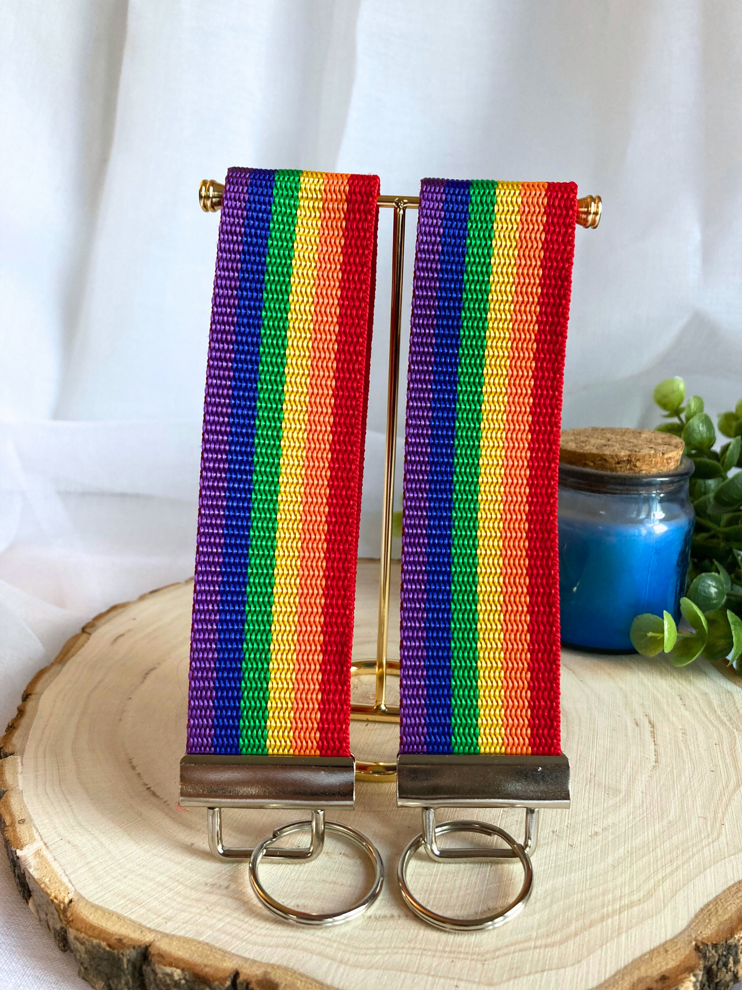 Rainbow KeyFob | Lanyard Keychain Wristlet | Wrist Strap Gift