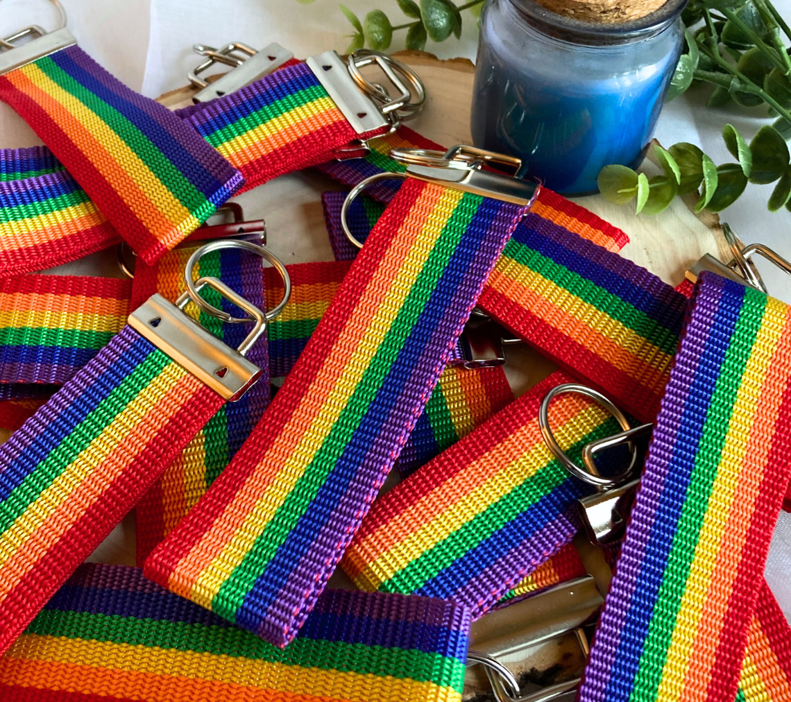 Rainbow KeyFob | Lanyard Keychain Wristlet | Wrist Strap Gift