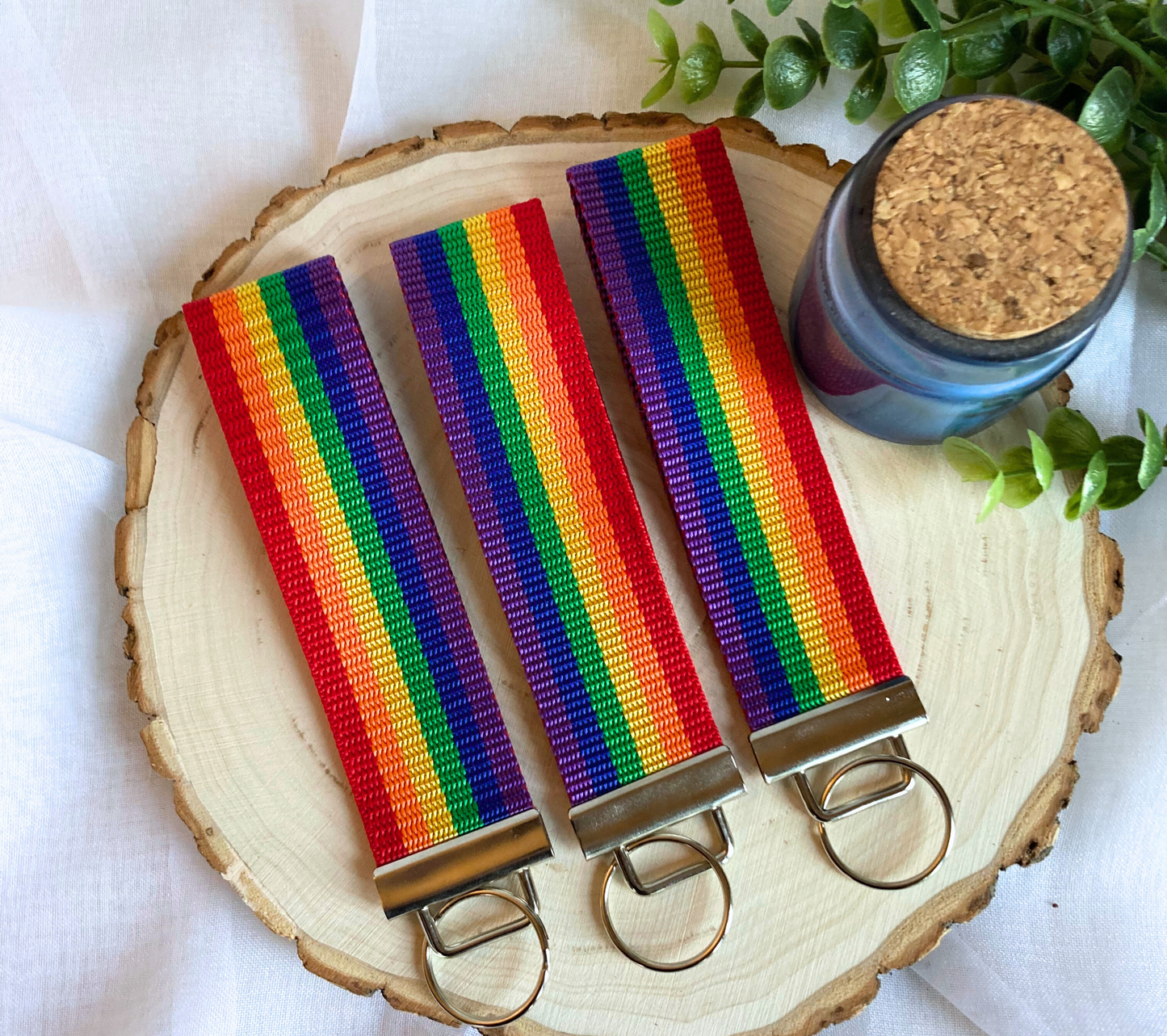 Rainbow KeyFob | Lanyard Keychain Wristlet | Wrist Strap Gift