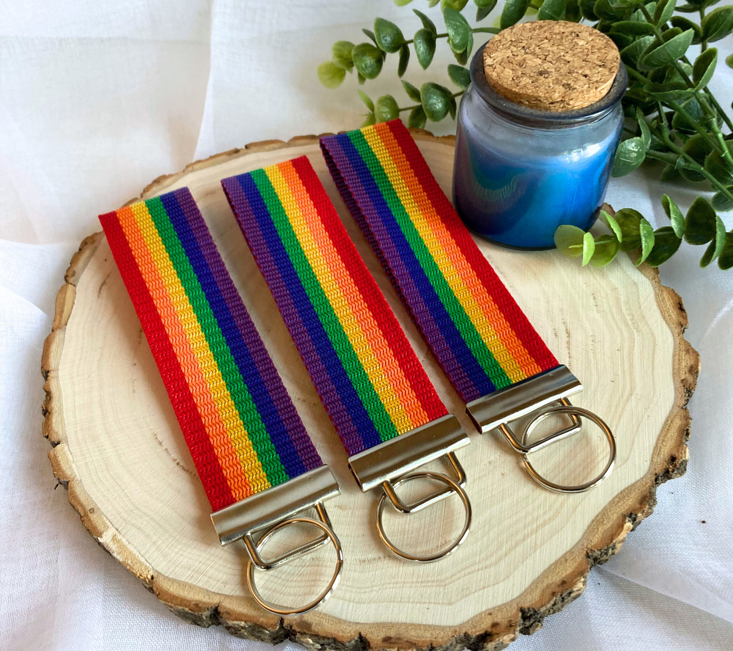 Rainbow KeyFob | Lanyard Keychain Wristlet | Wrist Strap Gift