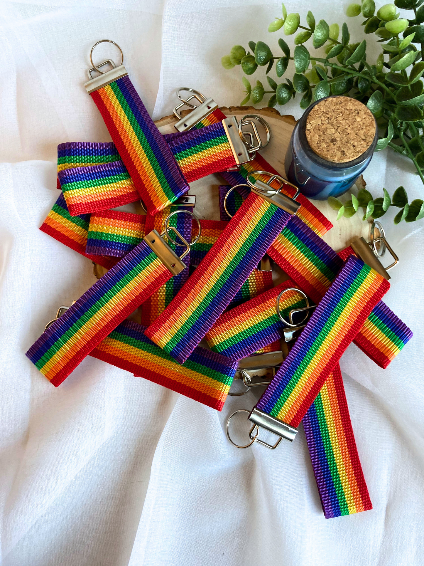 Rainbow KeyFob | Lanyard Keychain Wristlet | Wrist Strap Gift