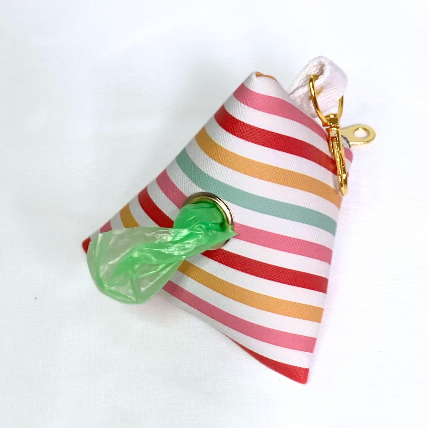 Dog Waste Bag Dispenser | Stripes | Pet Training Dog Poop | Triangle Tetrahedron Keychain Zipper | Canine Care