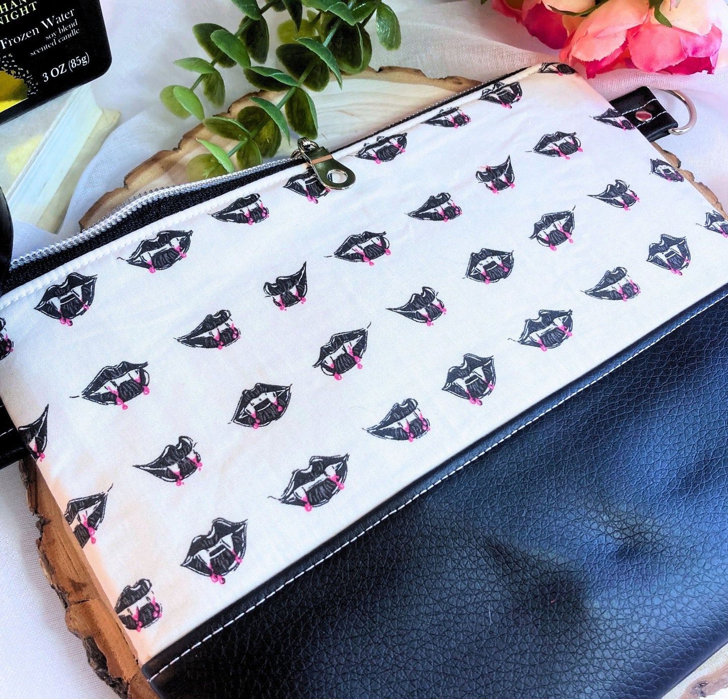 Vampire Fang Crossbody Purse | Black Vegan Faux Leather