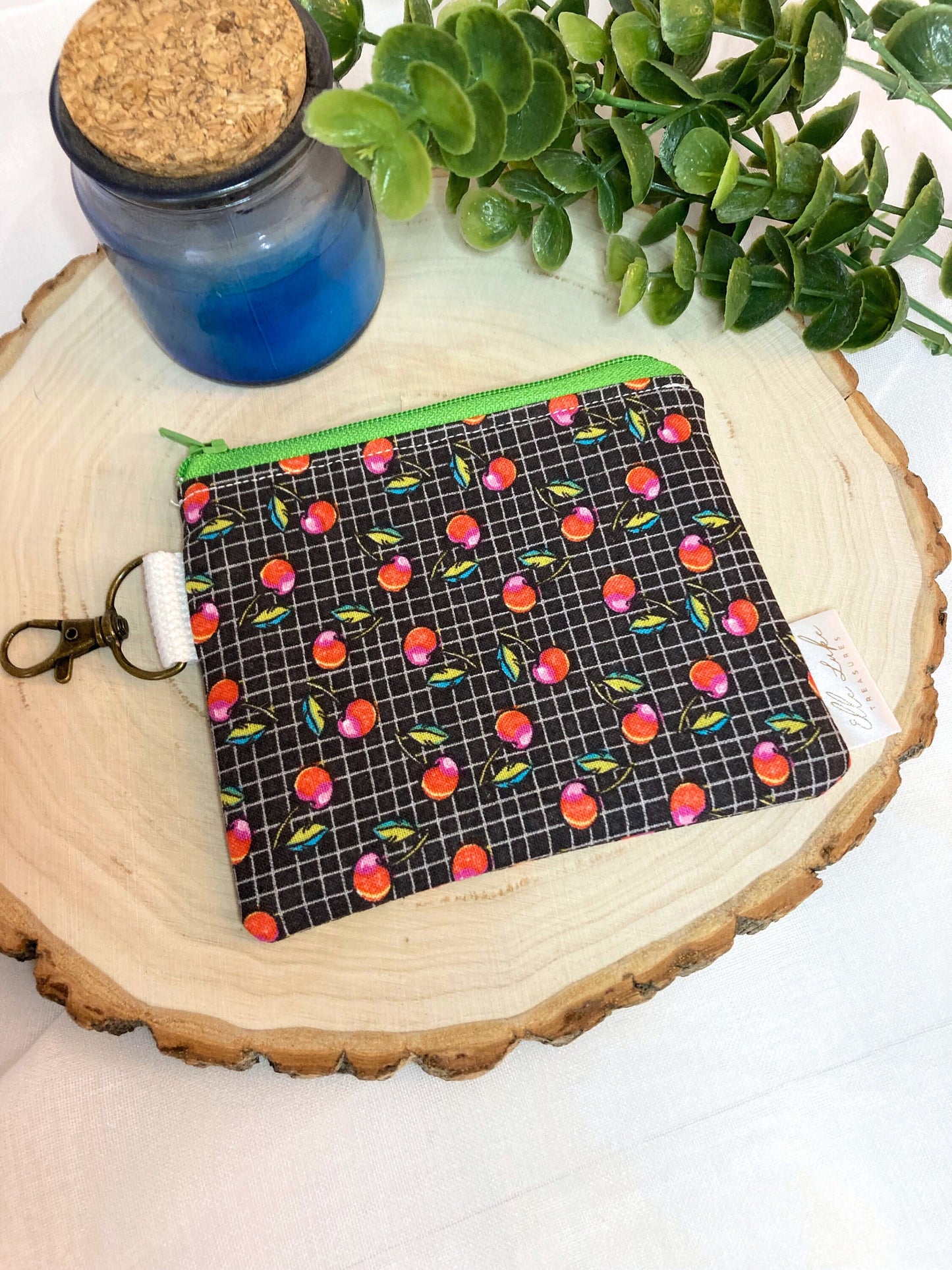Cherry Coin Purse | Cotton Small Wallet Card Holder