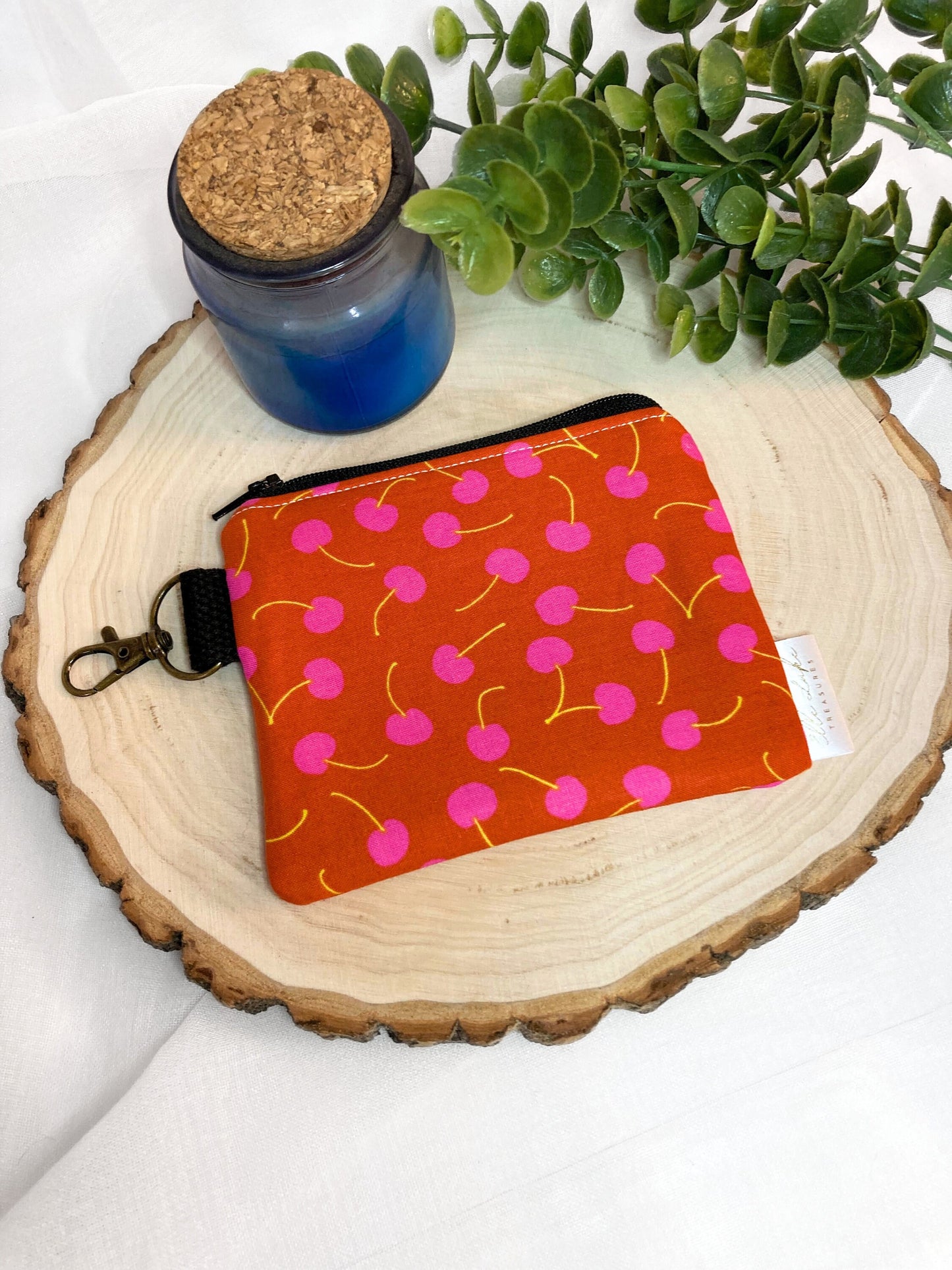 Cherry Coin Purse | Cotton Small Wallet Card Holder