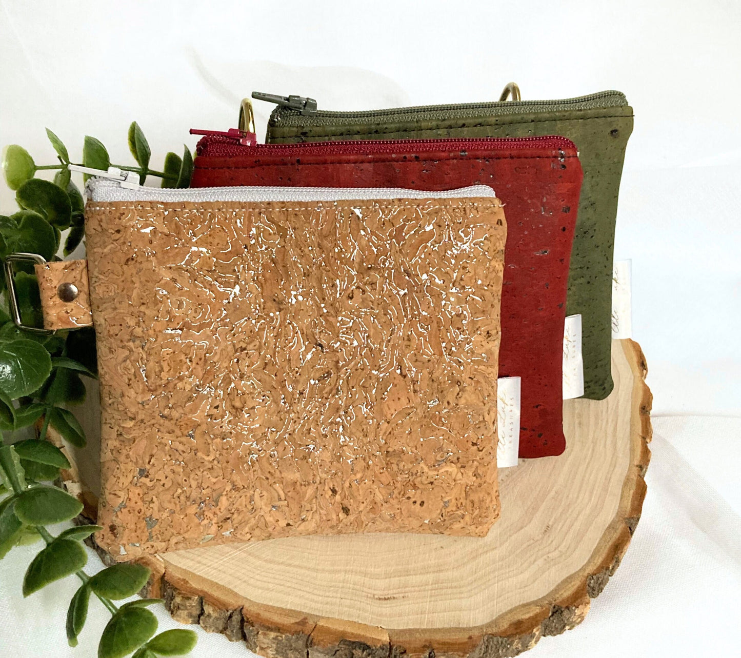 Mini Keychain Coin Pouch | Cork Zipper Bag