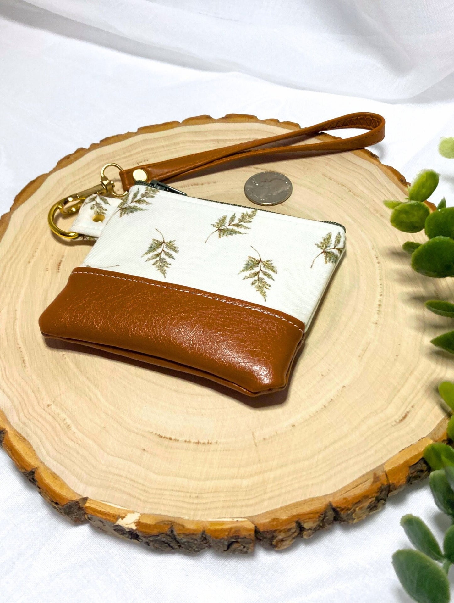 Fern Mini Wristlet Bag | Extra Small Keychain Coin Pouch | PNW Accessories