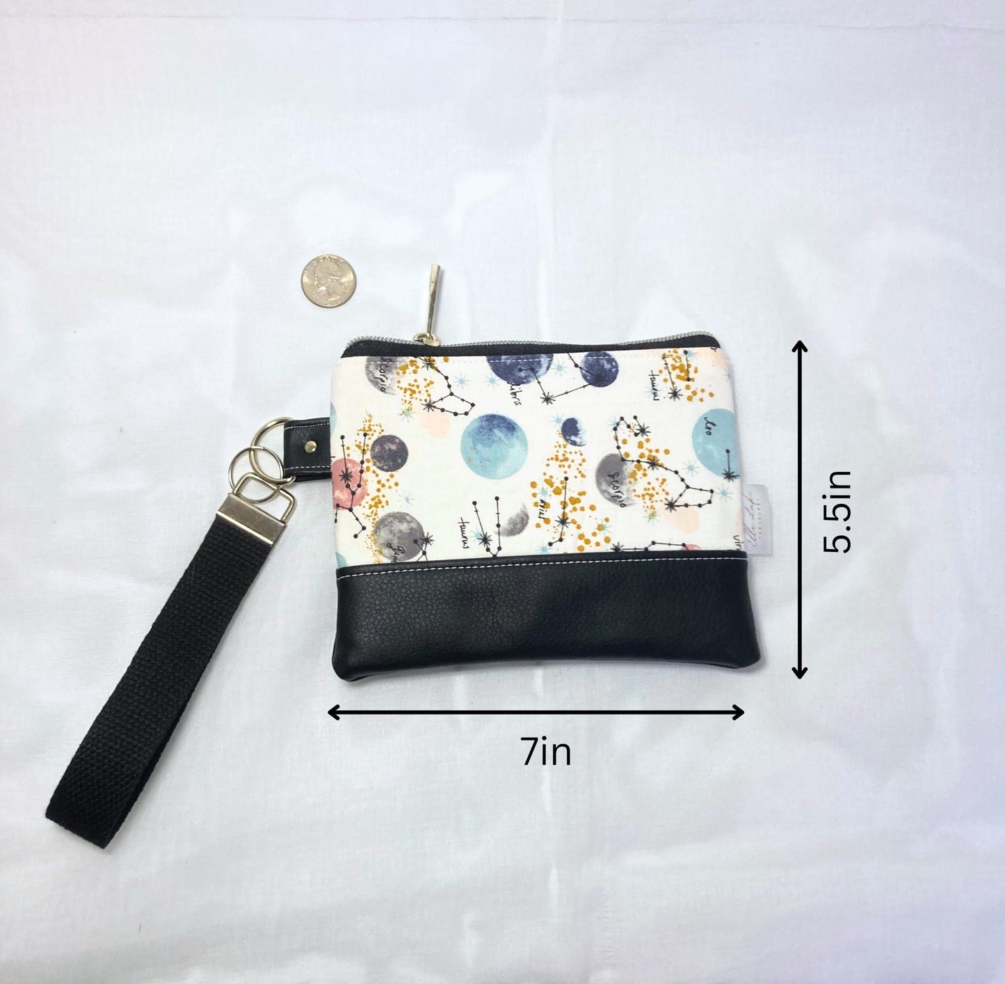 Astrology Wristlet Purse | Vegan Leather Nylon | Grab n Go Clutch Bag
