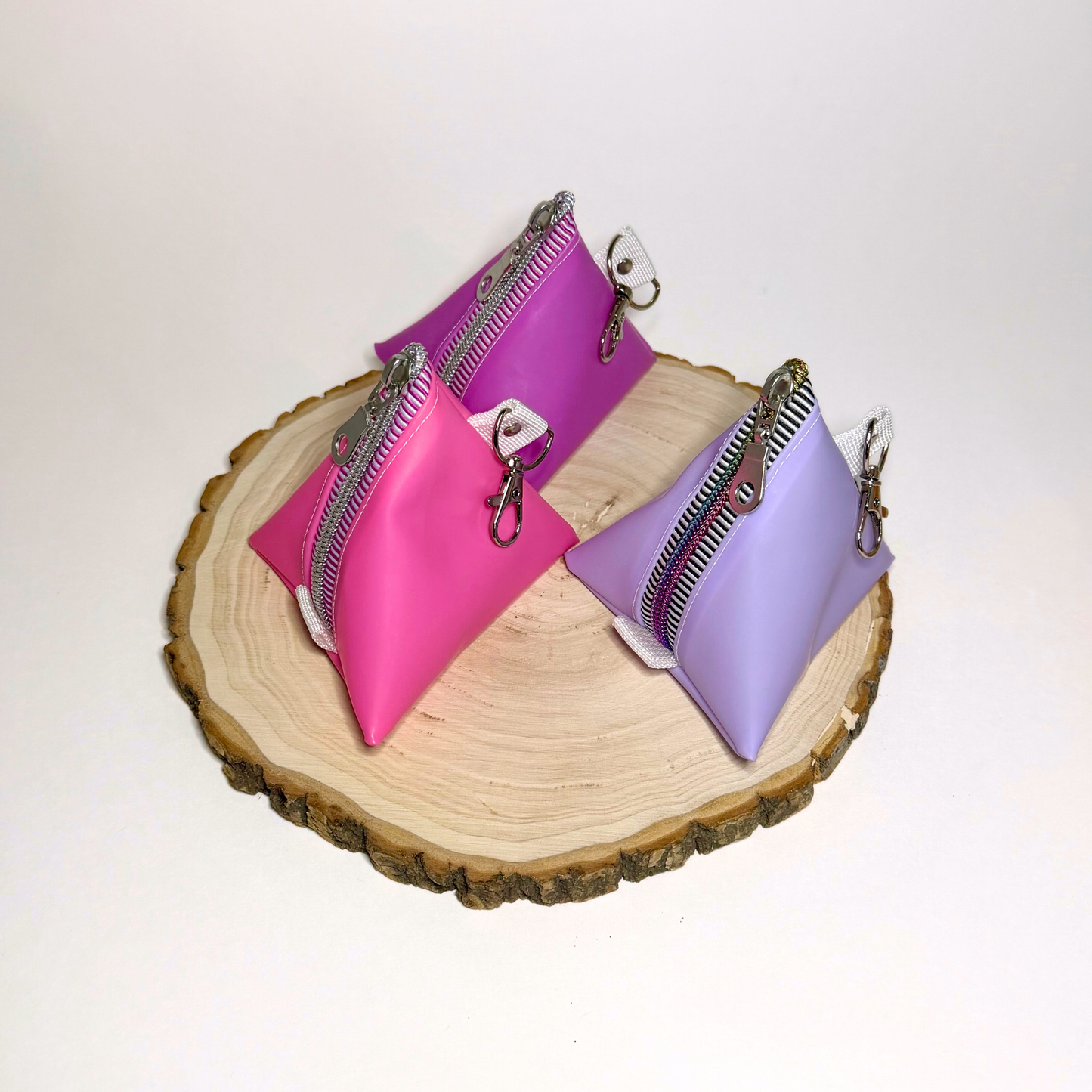 Rainbow Jelly Vinyl Coin Purse Tetrahedron Keychain Bag Geometry Pouch