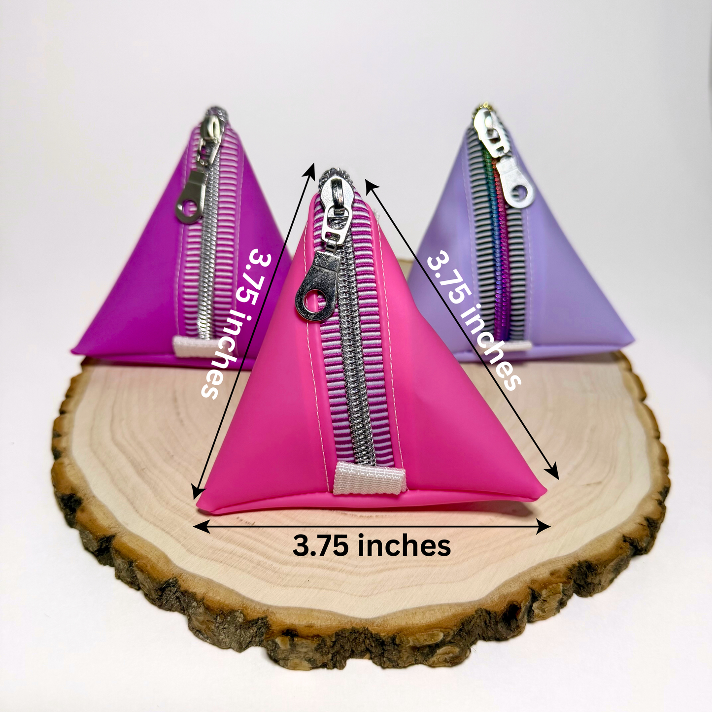 Rainbow Jelly Vinyl Coin Purse Tetrahedron Keychain Bag Geometry Pouch