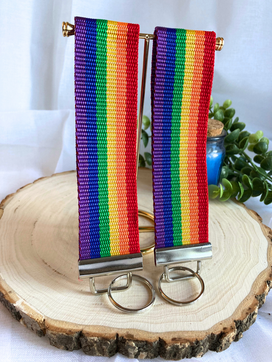 Rainbow KeyFob | Lanyard Keychain Wristlet | Wrist Strap Gift