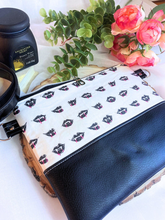 Vampire Fang Crossbody Purse | Black Vegan Faux Leather