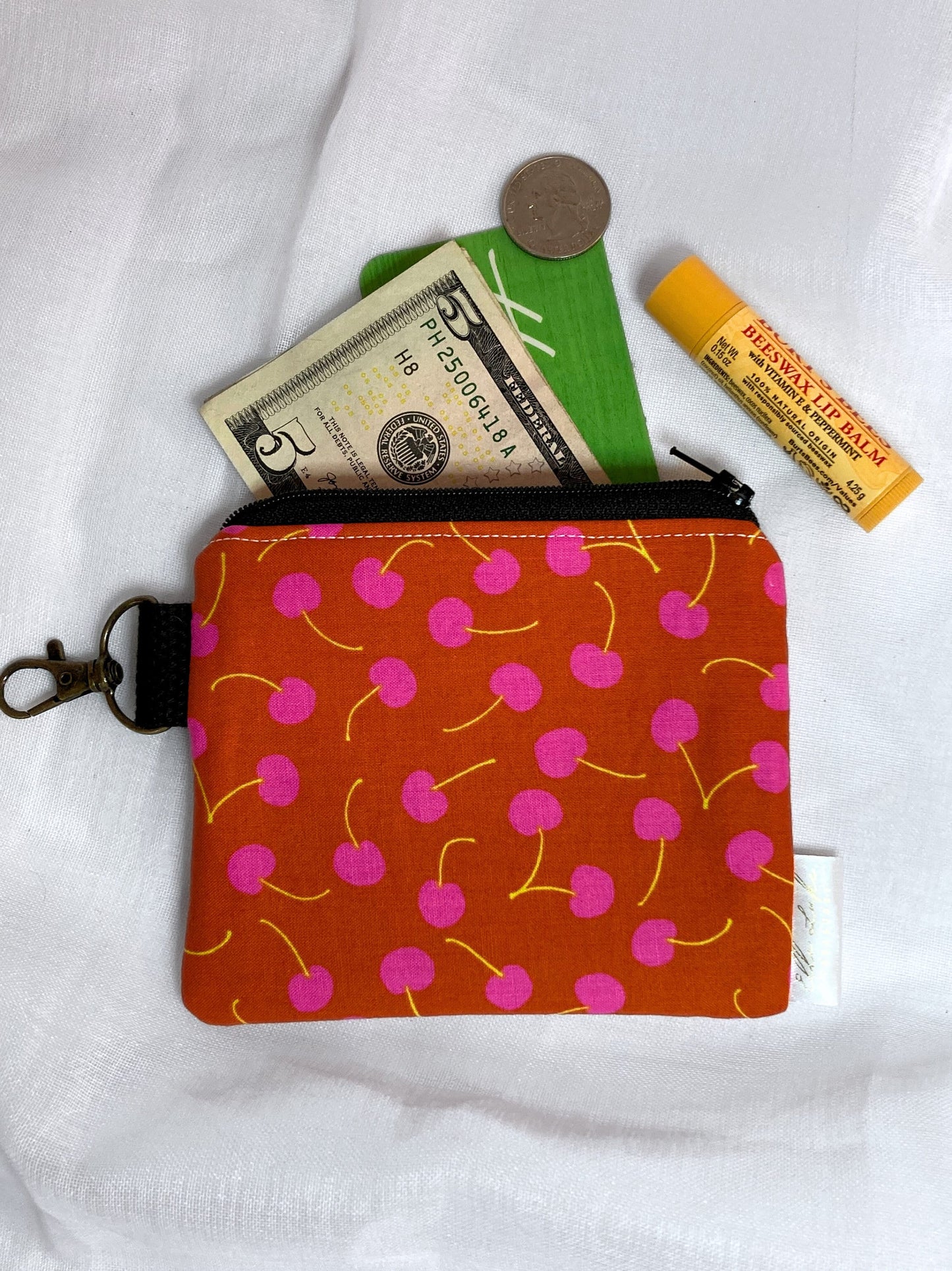 Cherry Coin Purse | Cotton Small Wallet Card Holder