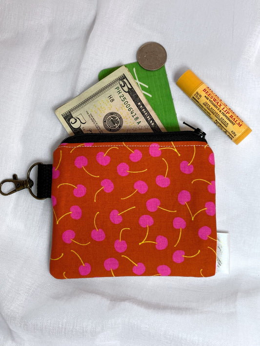 Cherry Coin Purse | Cotton Small Wallet Card Holder
