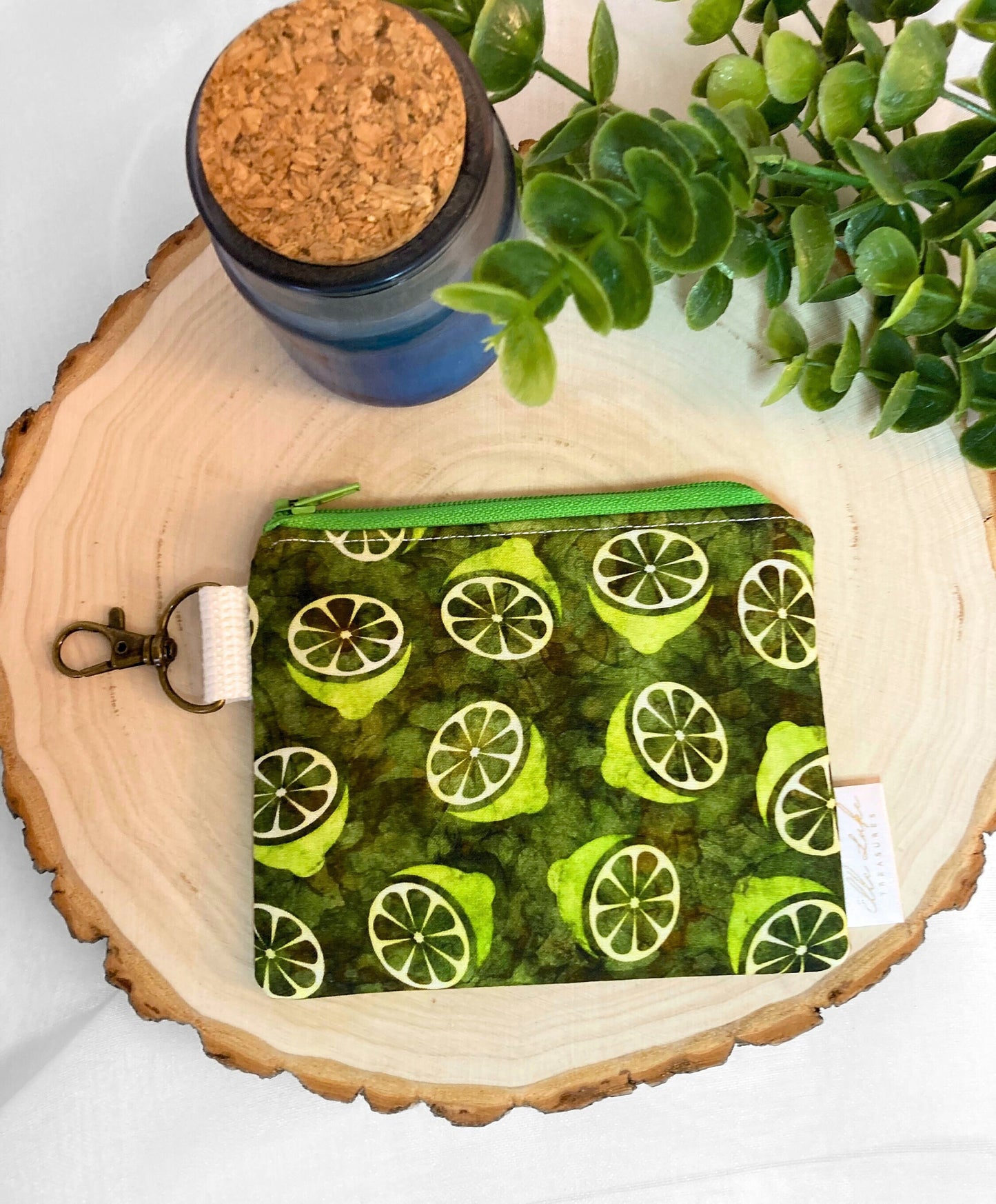 Mini Keychain Zipper Coin Pouch | Orange Lemon Lime Citrus Bag