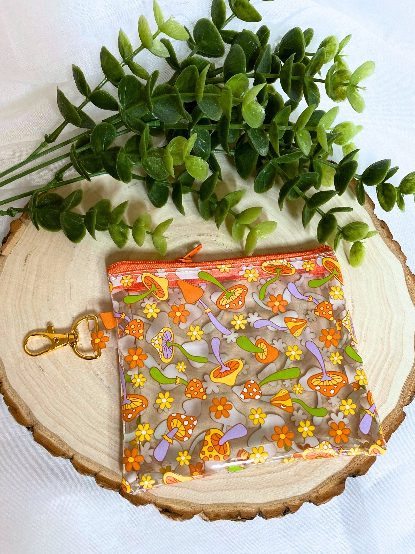 Mini Keychain Zipper Coin Pouch | Magic Mushroom Bag