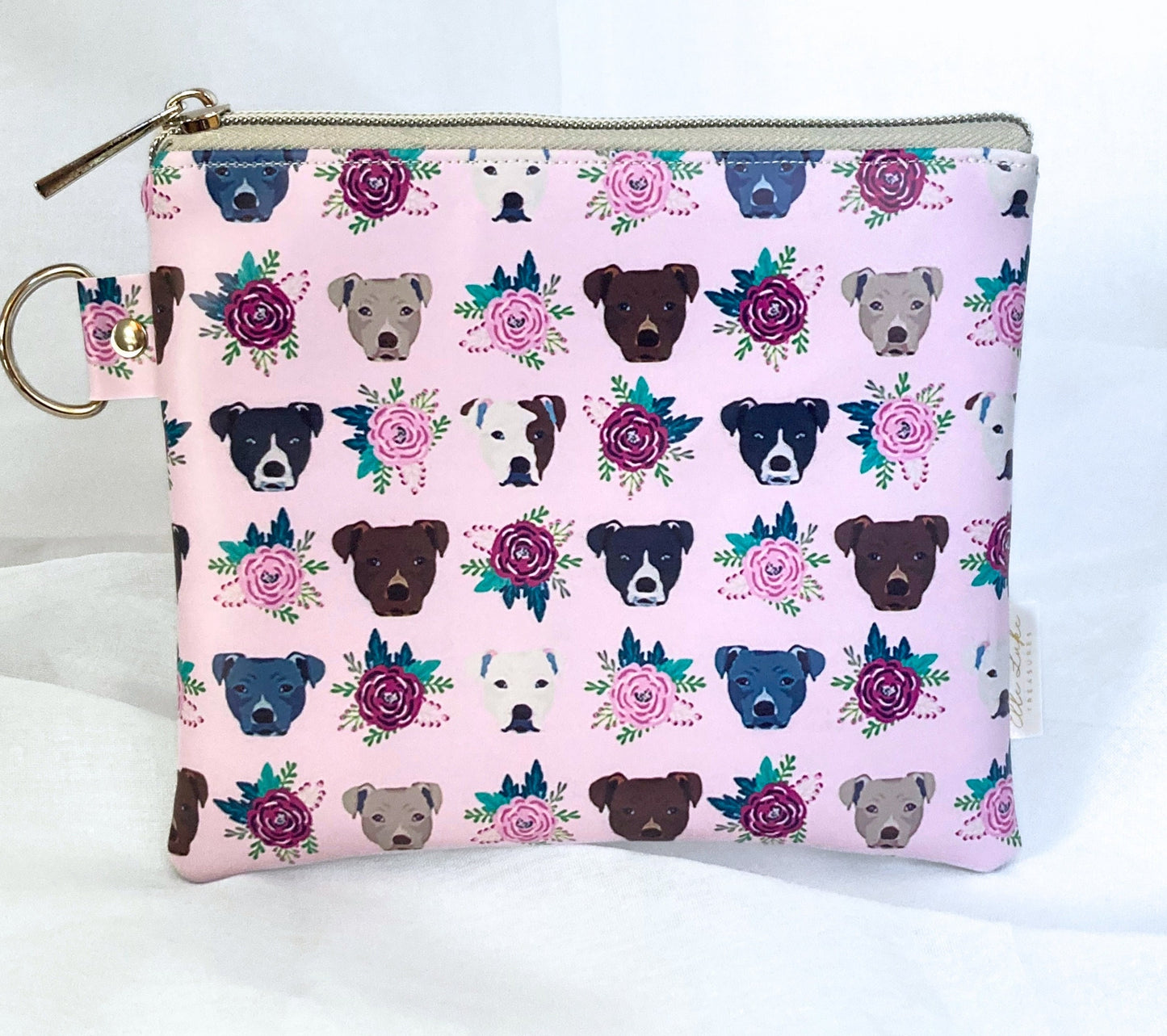 Zipper Bag Vinyl Pet Bag | Dog Pibbles Pitbull Bully Breed | 2 Sizes Gift Set