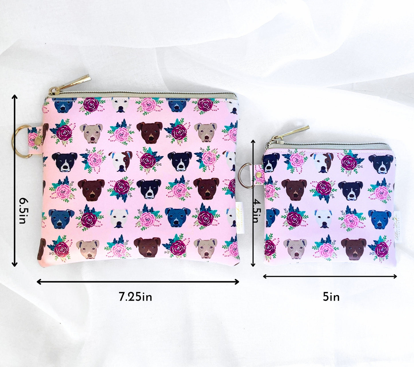 Zipper Bag Vinyl Pet Bag | Dog Pibbles Pitbull Bully Breed | 2 Sizes Gift Set