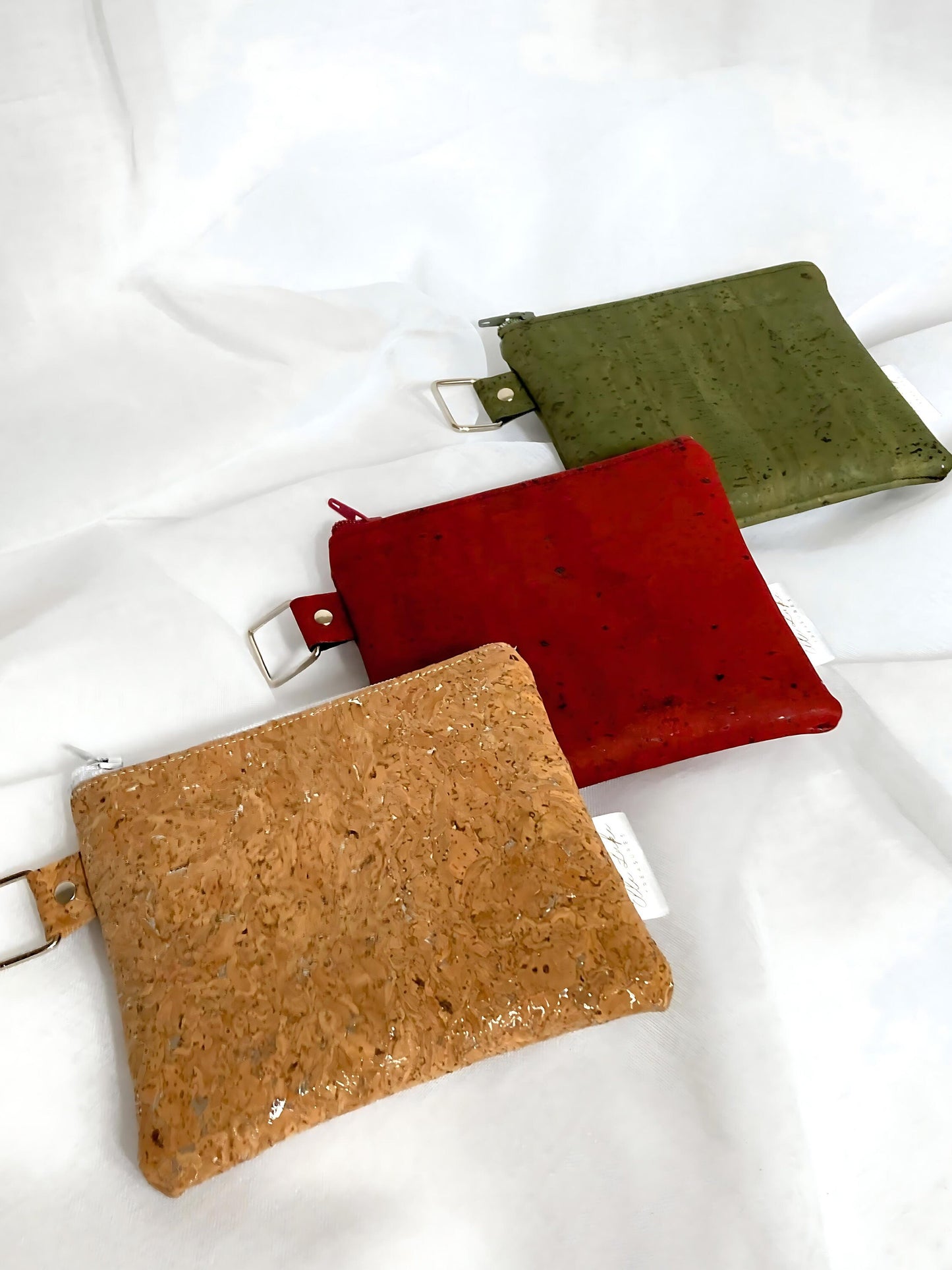Mini Keychain Coin Pouch | Cork Zipper Bag
