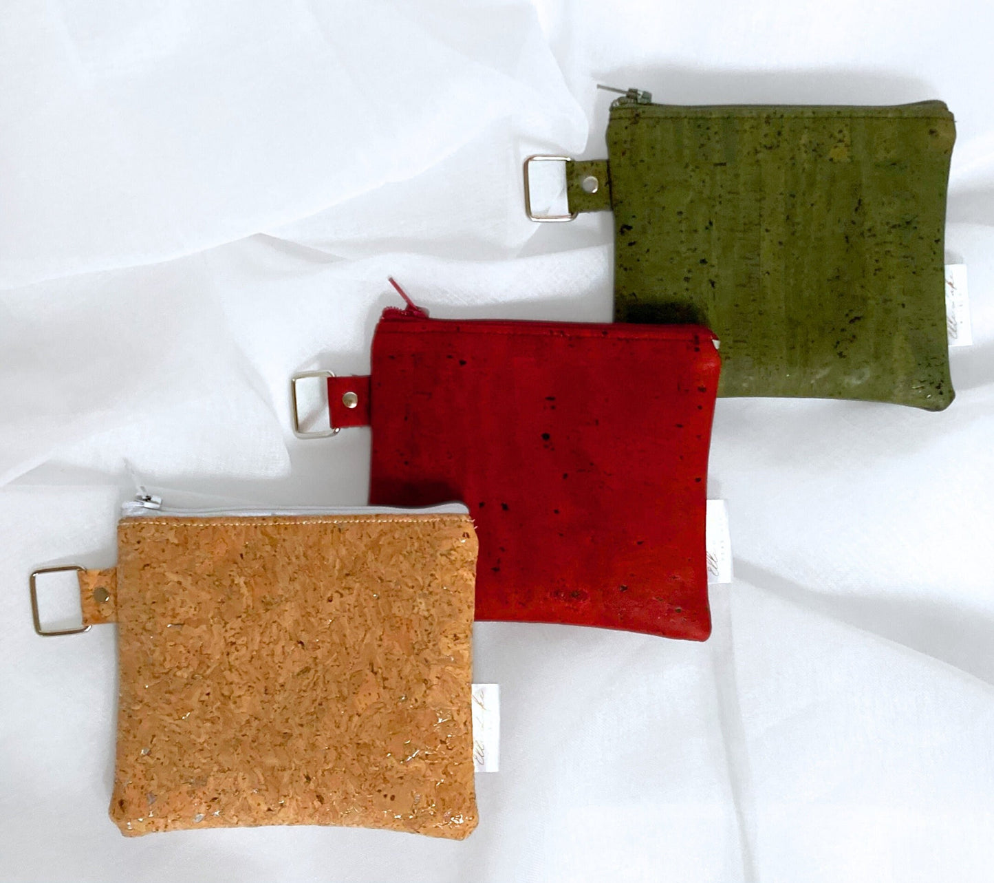 Mini Keychain Coin Pouch | Cork Zipper Bag