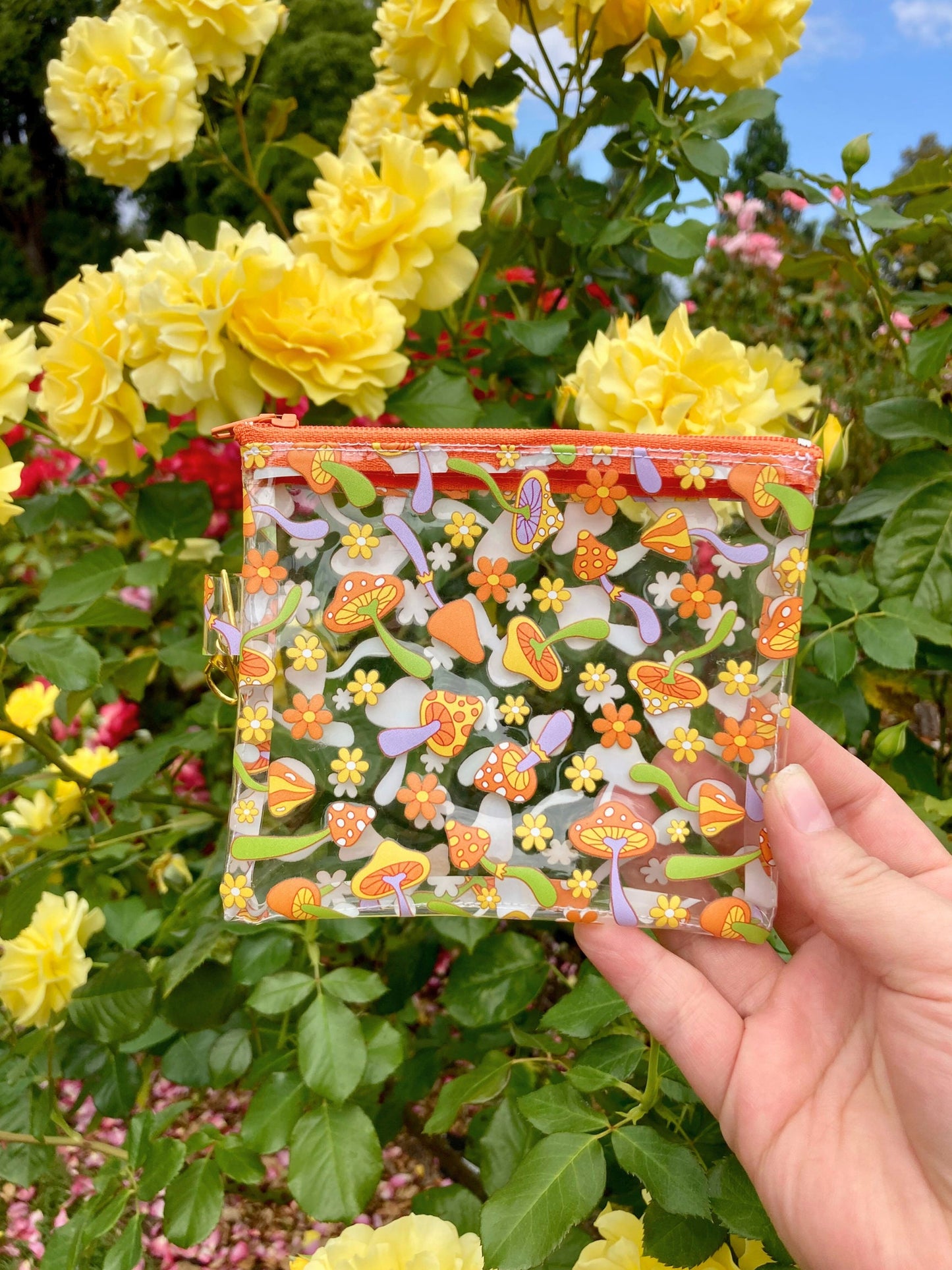 Mini Keychain Zipper Coin Pouch | Magic Mushroom Bag