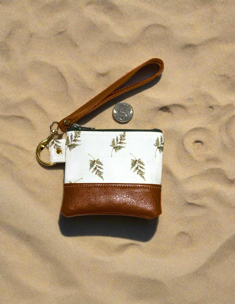 Fern Mini Wristlet Bag | Extra Small Keychain Coin Pouch | PNW Accessories