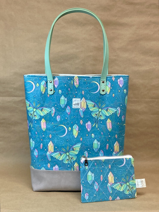 Handmade Luna Moth Large Shopping Tote Bag