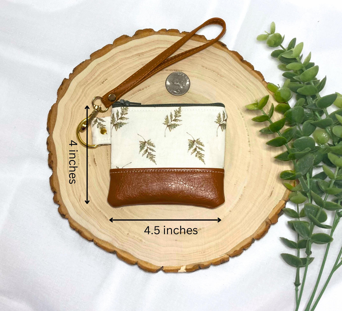 Fern Mini Wristlet Bag | Extra Small Keychain Coin Pouch | PNW Accessories