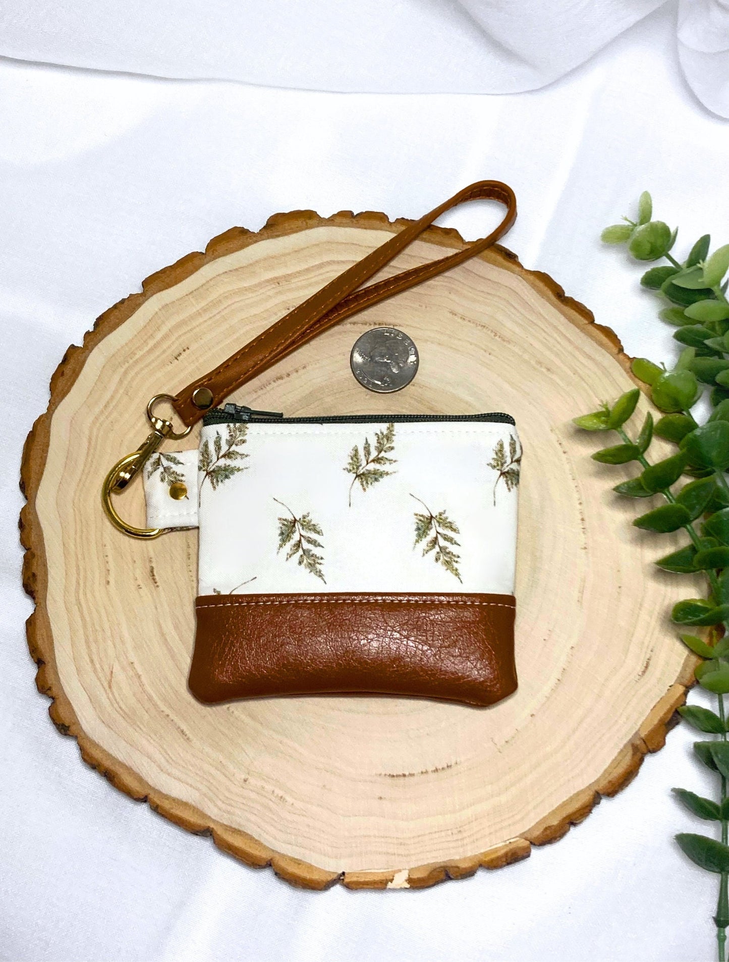 Fern Mini Wristlet Bag | Extra Small Keychain Coin Pouch | PNW Accessories