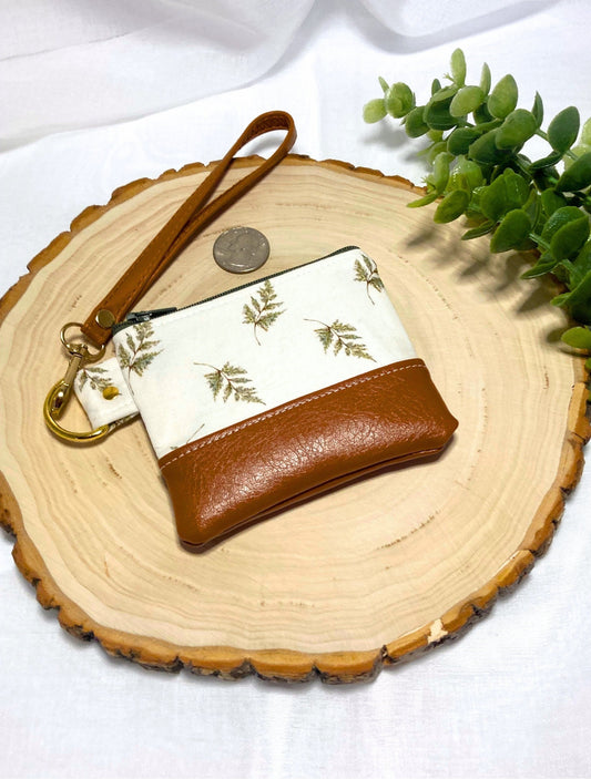 Fern Mini Wristlet Bag | Extra Small Keychain Coin Pouch | PNW Accessories