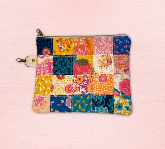 Patchwork Quilted Bag | Padded Patchwork Pouch