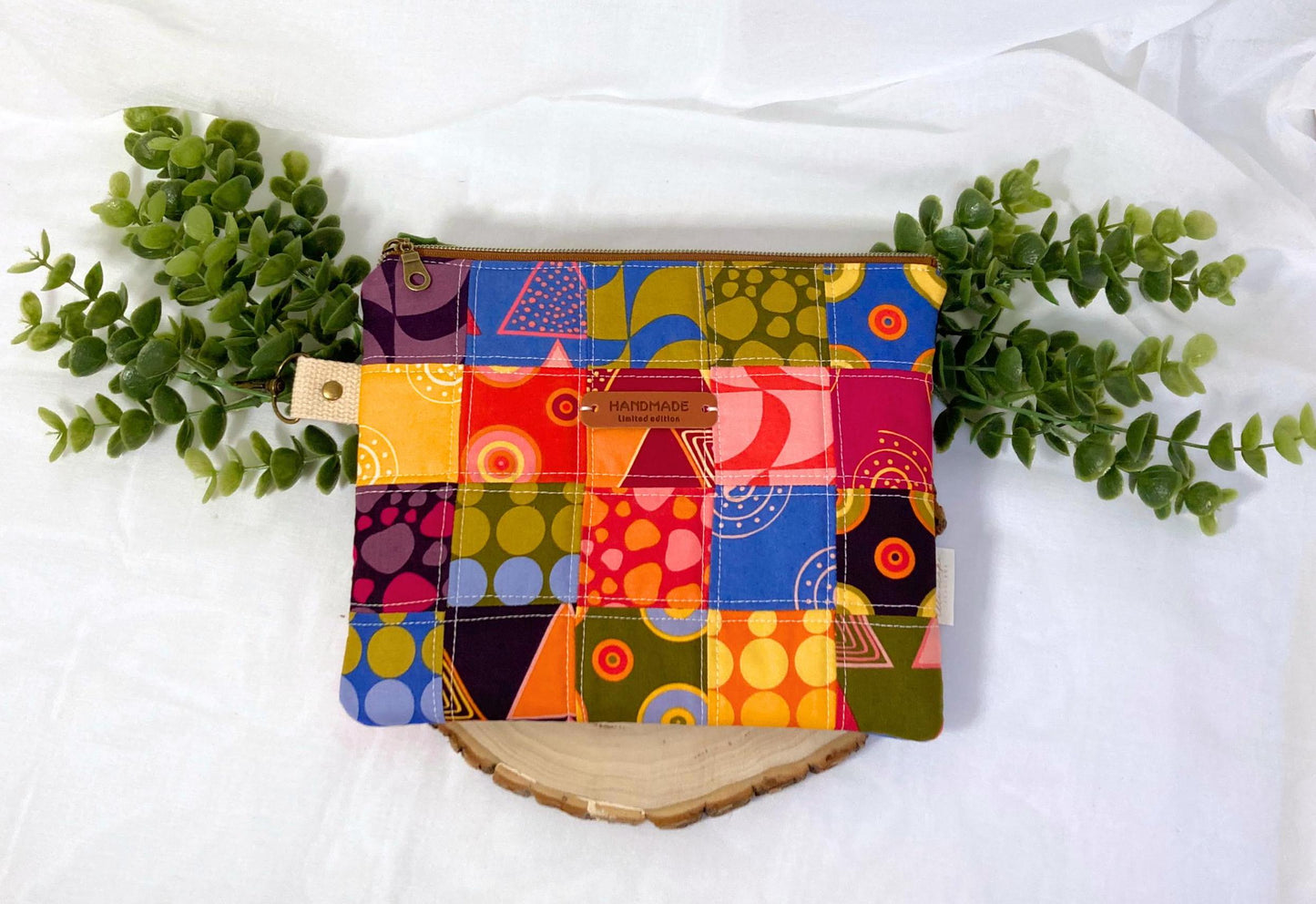 Patchwork Quilted Bag | Padded Patchwork Pouch