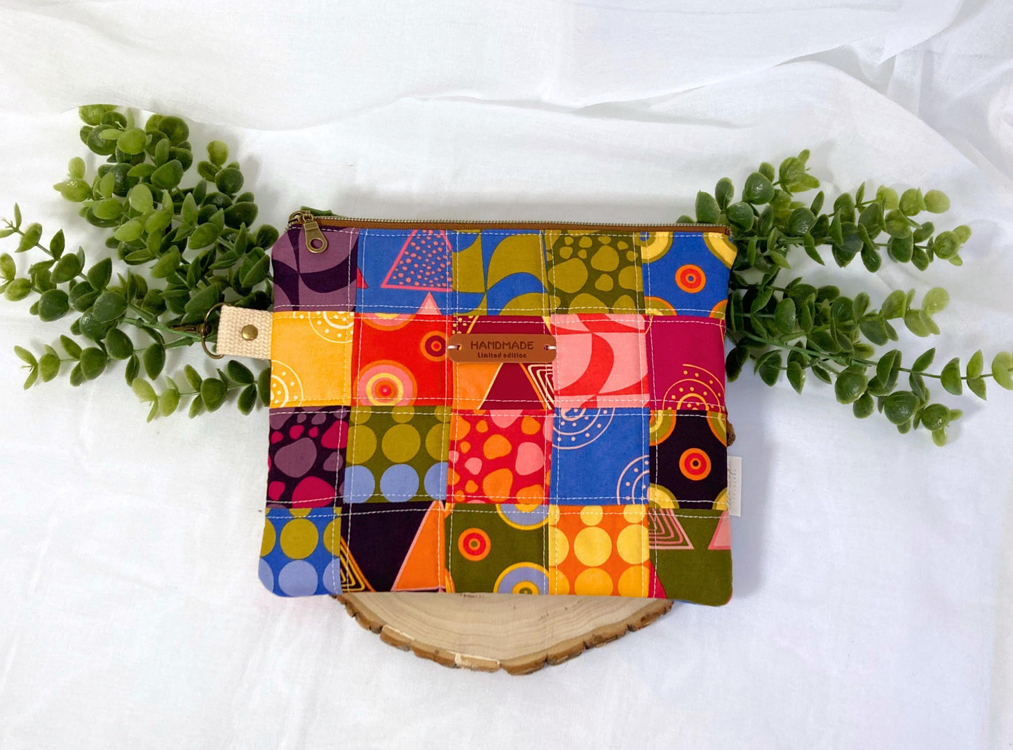 Patchwork Quilted Bag | Padded Patchwork Pouch