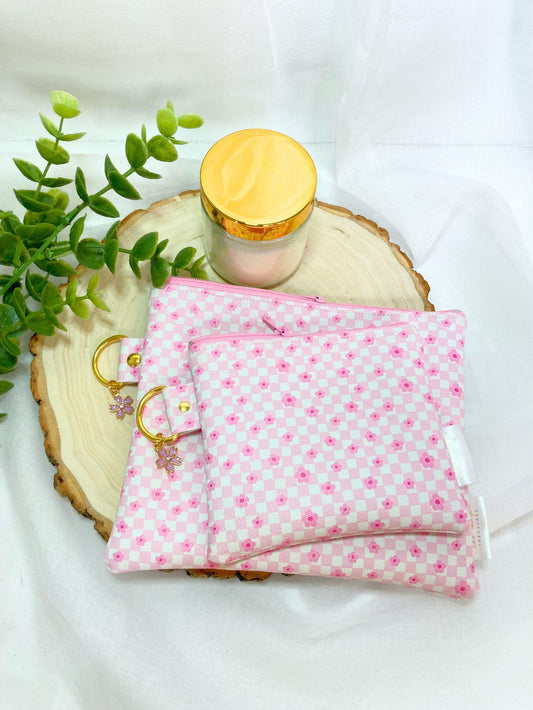 Zipper Cosmetic Pouch 2 Piece Gift Set  | Coin Purse MakeUp Bag